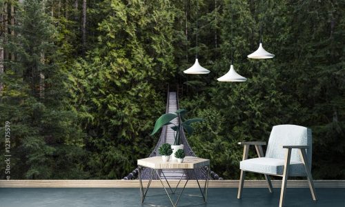 fototapeta-most-wiszacy-w-lesie